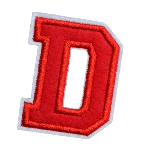 Letter D 'Red' Embroidered Patch