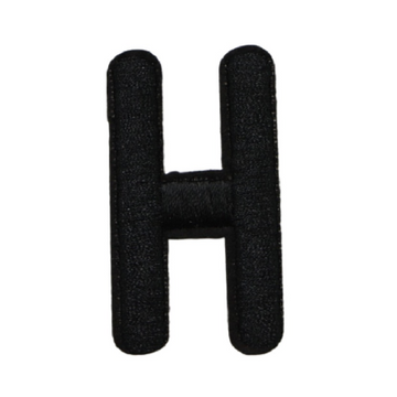 Letter H 'Black' Embroidered Patch