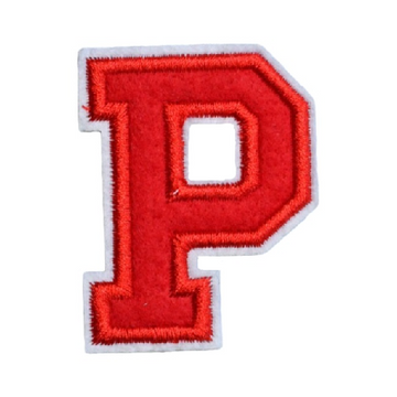 Letter P 'Red' Embroidered Patch