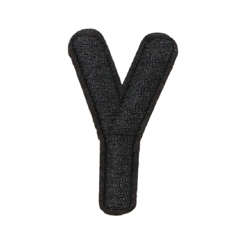 Letter Y 'Black' Embroidered Patch