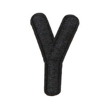 Letter Y 'Black' Embroidered Patch