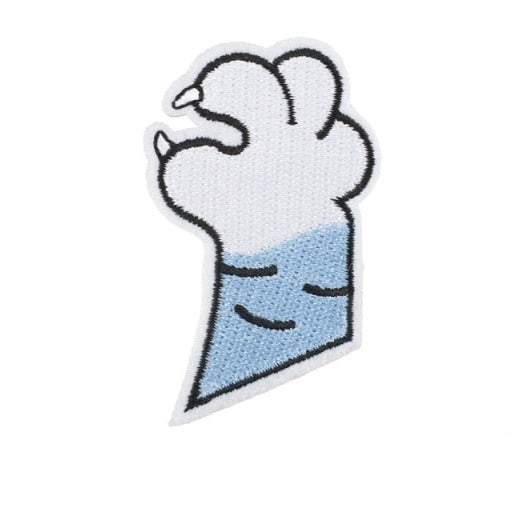 Cute 'Cat Paw | Blue White' Embroidered Patch