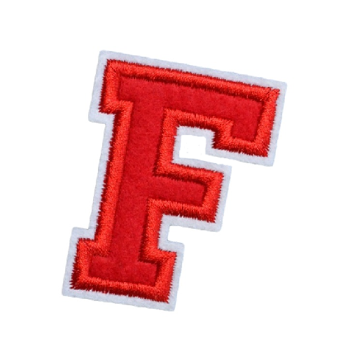 Letter F 'Red' Embroidered Patch