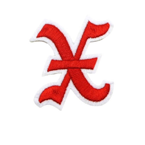 Gothic Font 'Letter X' Embroidered Patch