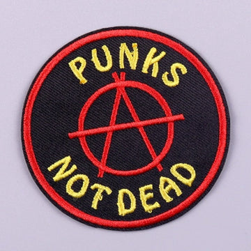 Anarchy Symbol 'Punks Not Dead' Embroidered Patch