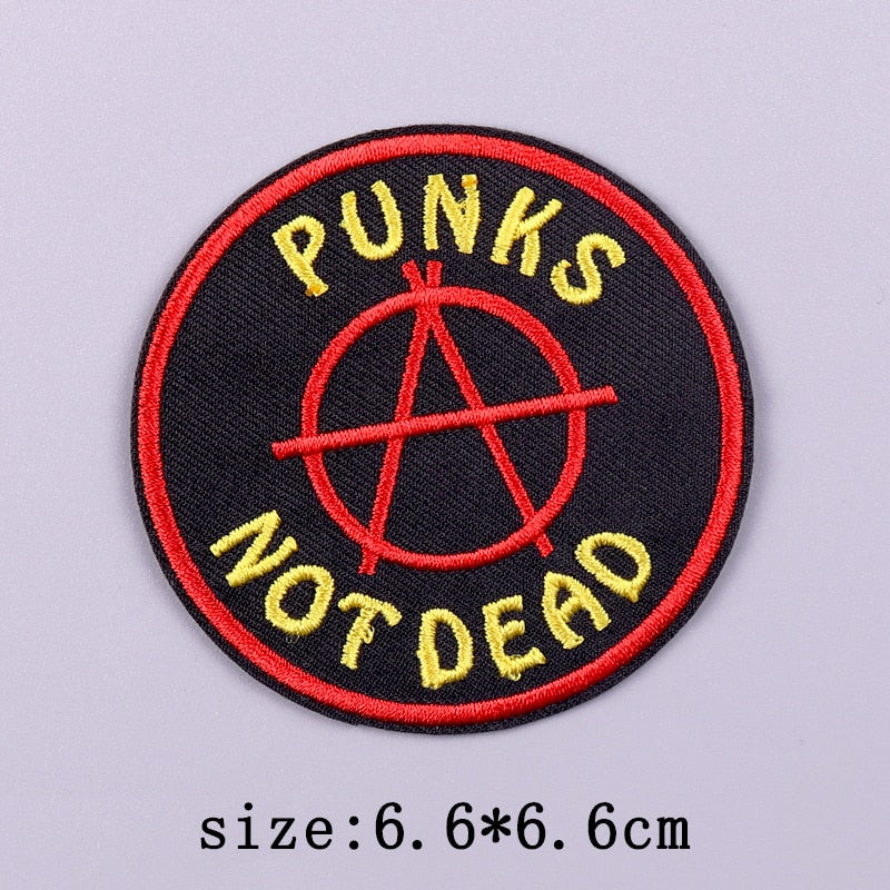 Anarchy Symbol 'Punks Not Dead' Embroidered Patch