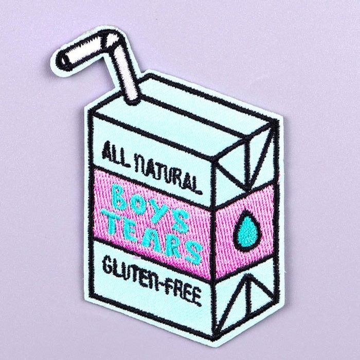 Juice Box 'All Natural Boys Tears Gluten-Free' Embroidered Patch