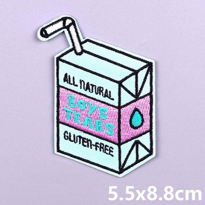 Juice Box 'All Natural Boys Tears Gluten-Free' Embroidered Patch