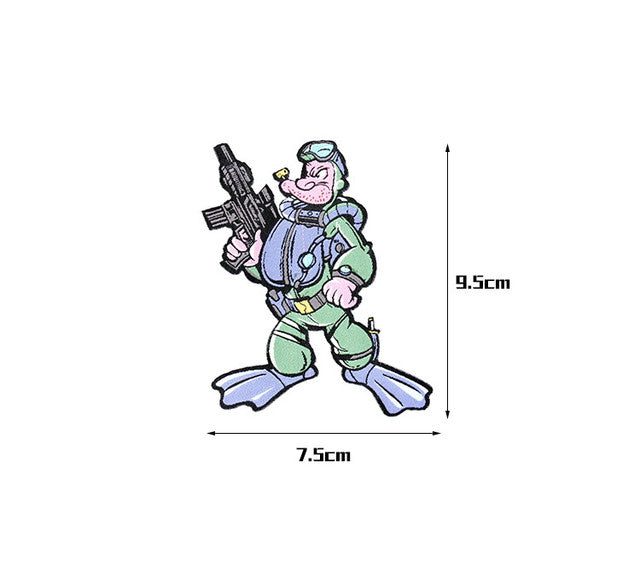 Popeye 'Tactical Gun | Diving Suit' Embroidered Velcro Patch