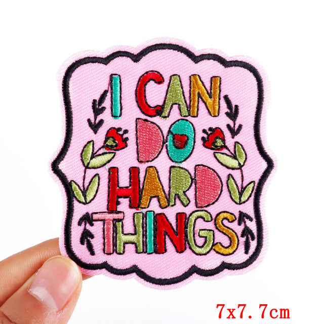 Floral 'I Can Do Hard Things | 2.0' Embroidered Patch