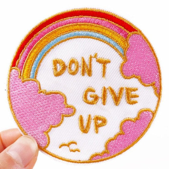 Cute Rainbow 'Don't Give Up | 2.0' Embroidered Patch
