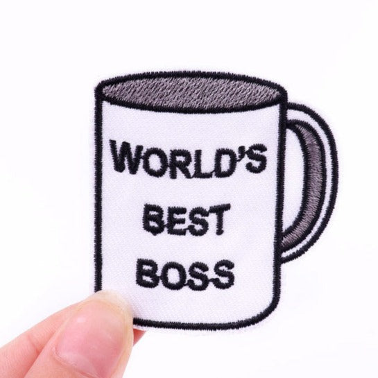 Mug 'World's Best Boss' Embroidered Patch