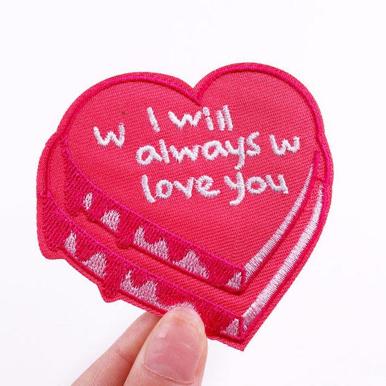 Heart Cake 'I Will Always Love You' Embroidered Patch