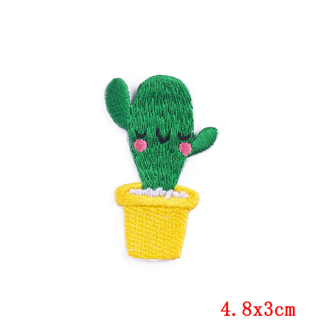 Cute 'Potted Cactus | Sleeping' Embroidered Patch