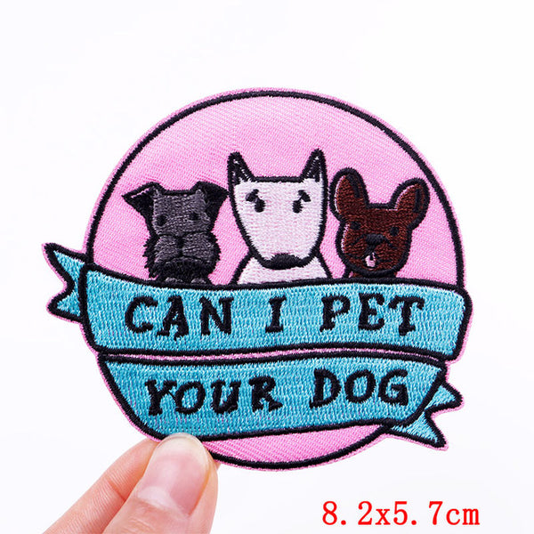 Cute Dogs 'Can I Pet Your Dog | 2.0' Embroidered Patch