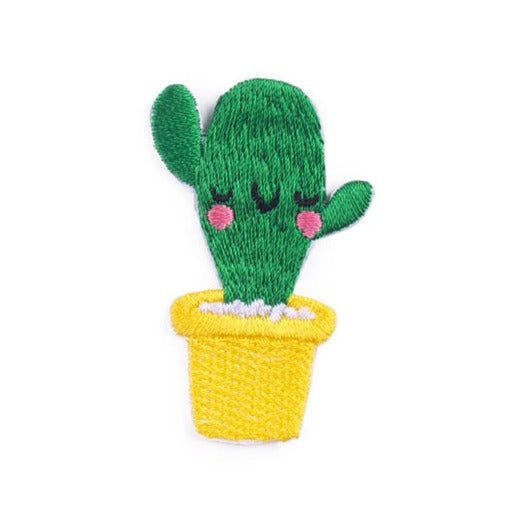 Cute 'Potted Cactus | Sleeping' Embroidered Patch