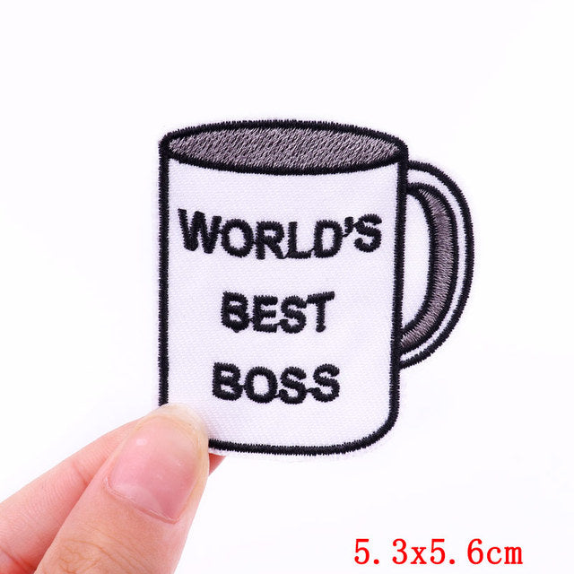 Mug 'World's Best Boss' Embroidered Patch