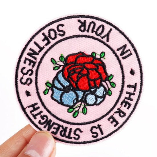 Inspirational Quote 'There Is Strength In Your Softness | 2.0' Embroidered Patch