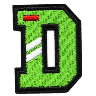 Letter D 'White Stripes' Embroidered Velcro Patch