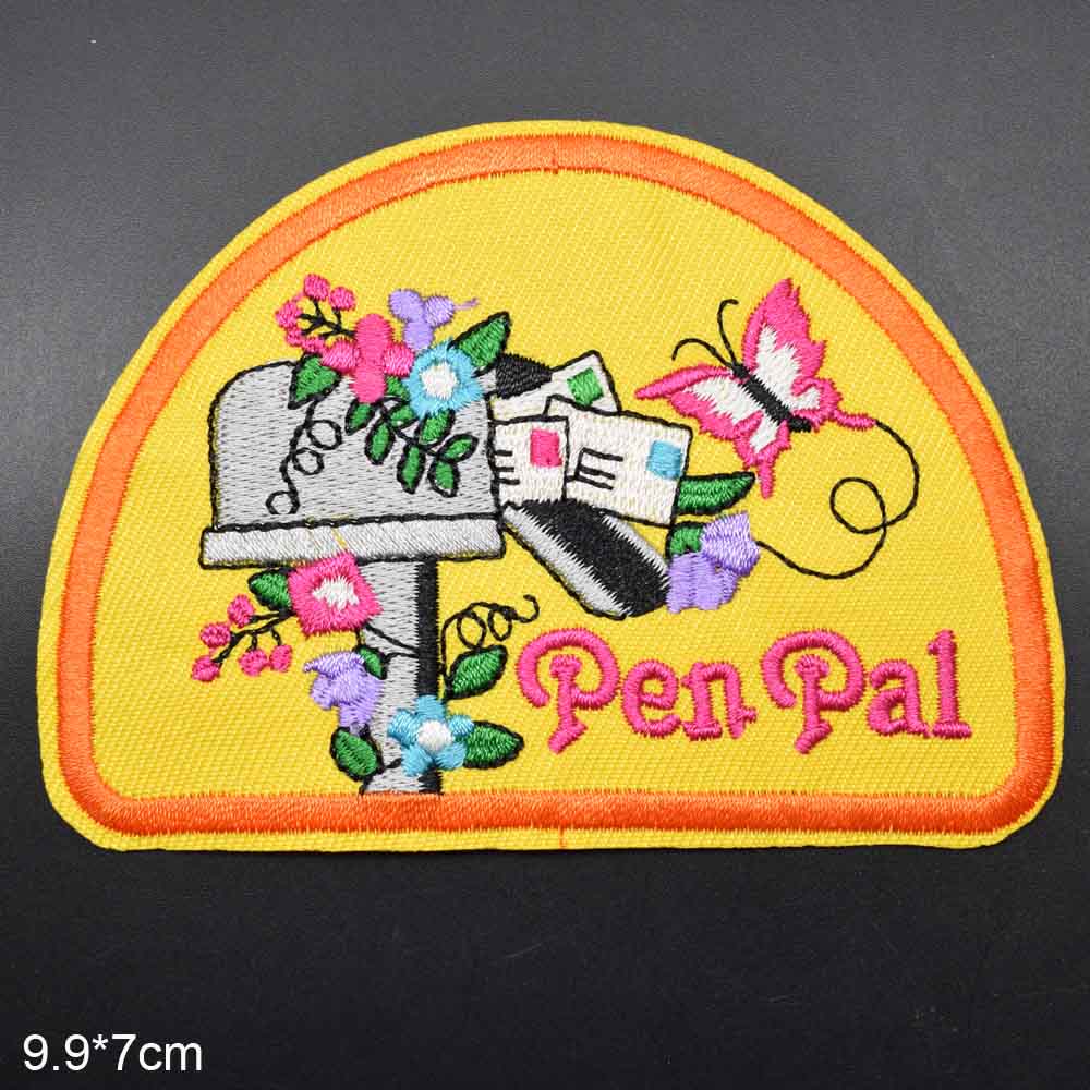 Cute 'Pen Pal | Floral Mailbox' Embroidered Patch