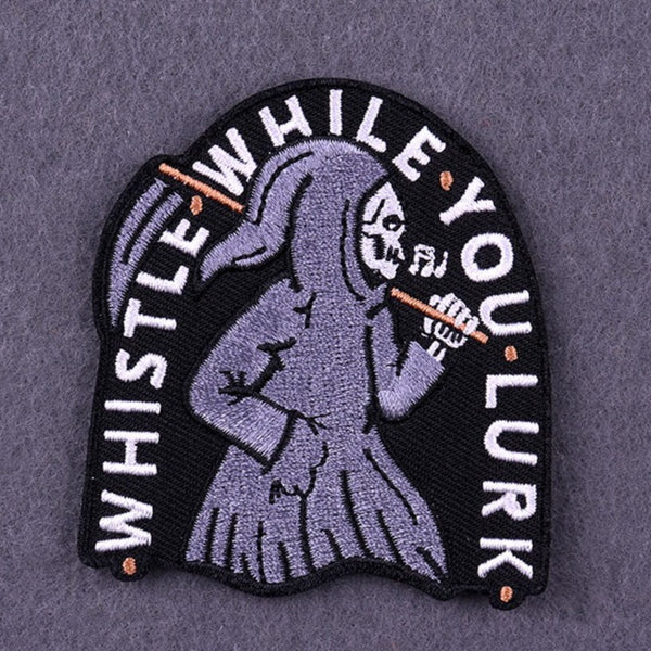 Grim Reaper 'Whistle While You Lurk' Embroidered Patch