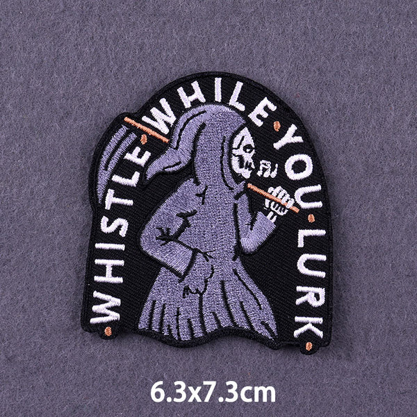 Grim Reaper 'Whistle While You Lurk' Embroidered Patch