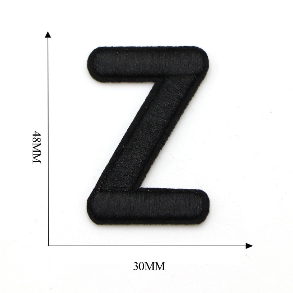 Letter Z 'Black' Embroidered Patch