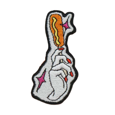 Cute 'Manicured Hand | Holding Corndog' Embroidered Patch