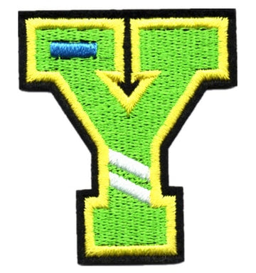 Letter Y 'White Stripes' Embroidered Velcro Patch