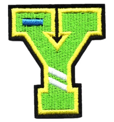 Letter Y 'White Stripes' Embroidered Velcro Patch
