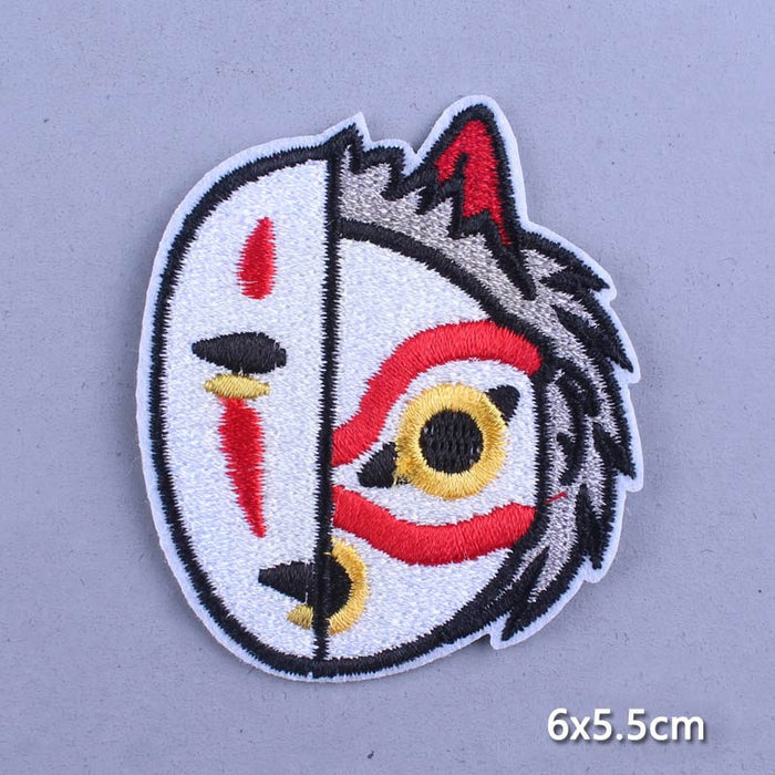 Cute 'No-Face And San | Half Masks' Embroidered Patch