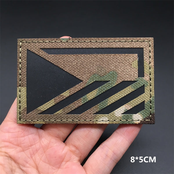 Military Tactical 'Czech Republic Flag | Stripes | Reflective' Embroidered Velcro Patch