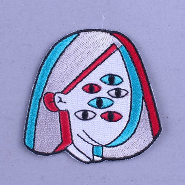 Cute 'Multiple Eyes Girl' Embroidered Patch