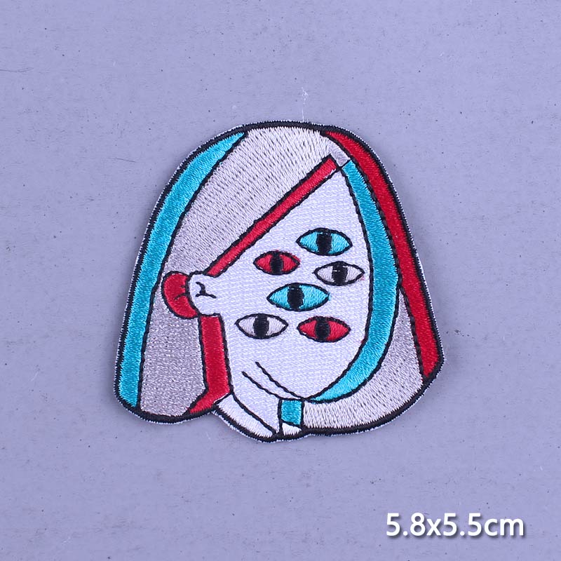 Cute 'Multiple Eyes Girl' Embroidered Patch