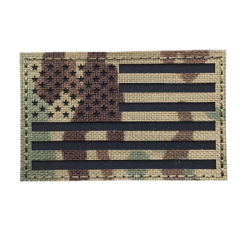 Military Tactical 'American Flag | Reflective' Embroidered Velcro Patch