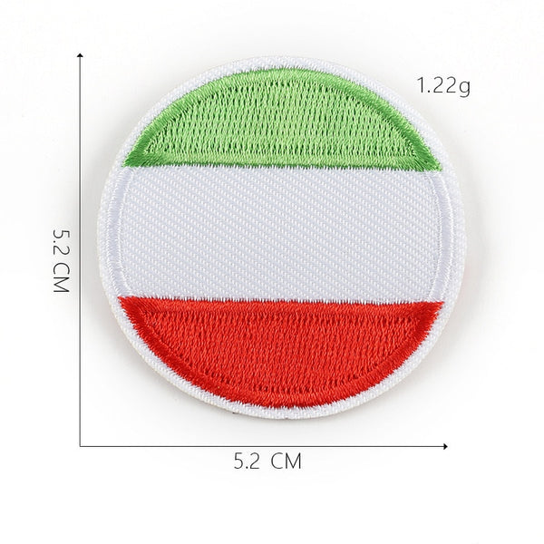 Small Round Flag 'Italy' Embroidered Patch