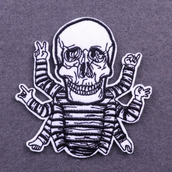 Skull 'Six Hand Gestures' Embroidered Patch