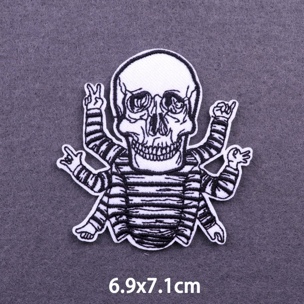 Skull 'Six Hand Gestures' Embroidered Patch