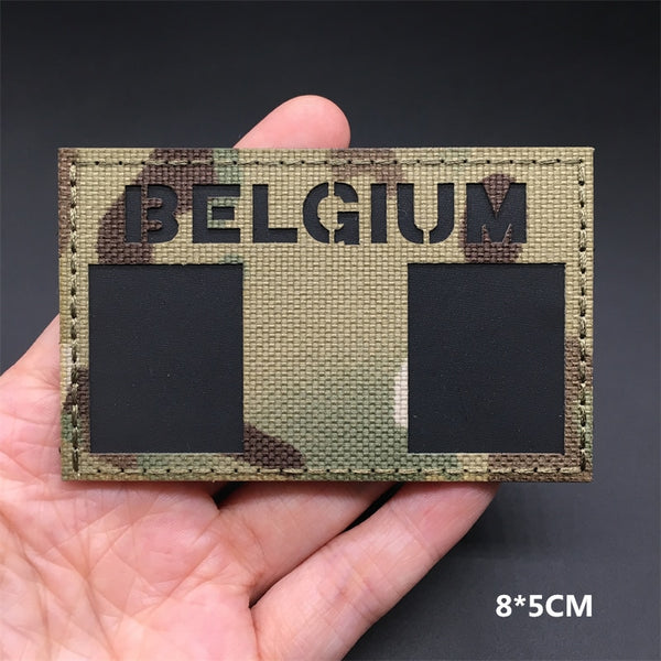 Military Tactical 'Belgium Flag | Reflective' Embroidered Velcro Patch