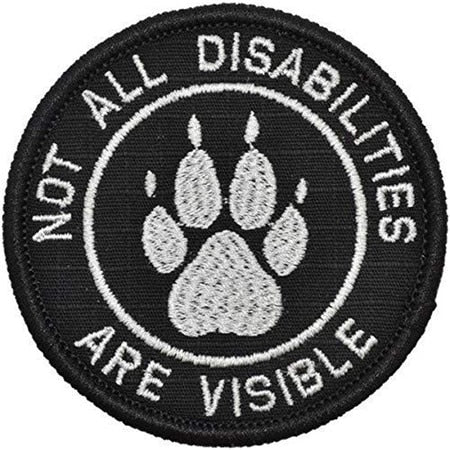 Dog Paw 'Not All Disabilities Are Visible' Embroidered Velcro Patch