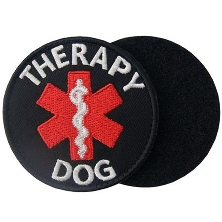 Therapy Dog 'Star Of Life Logo' Embroidered Velcro Patch