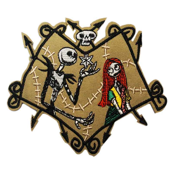 The Nightmare Before Christmas 5" 'Jack And Sally' Embroidered Patch Set