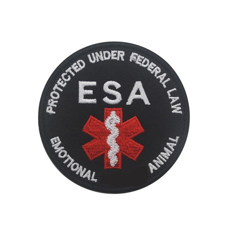 ESA 'Emotional Animal | Star Of Life Logo' Embroidered Velcro Patch