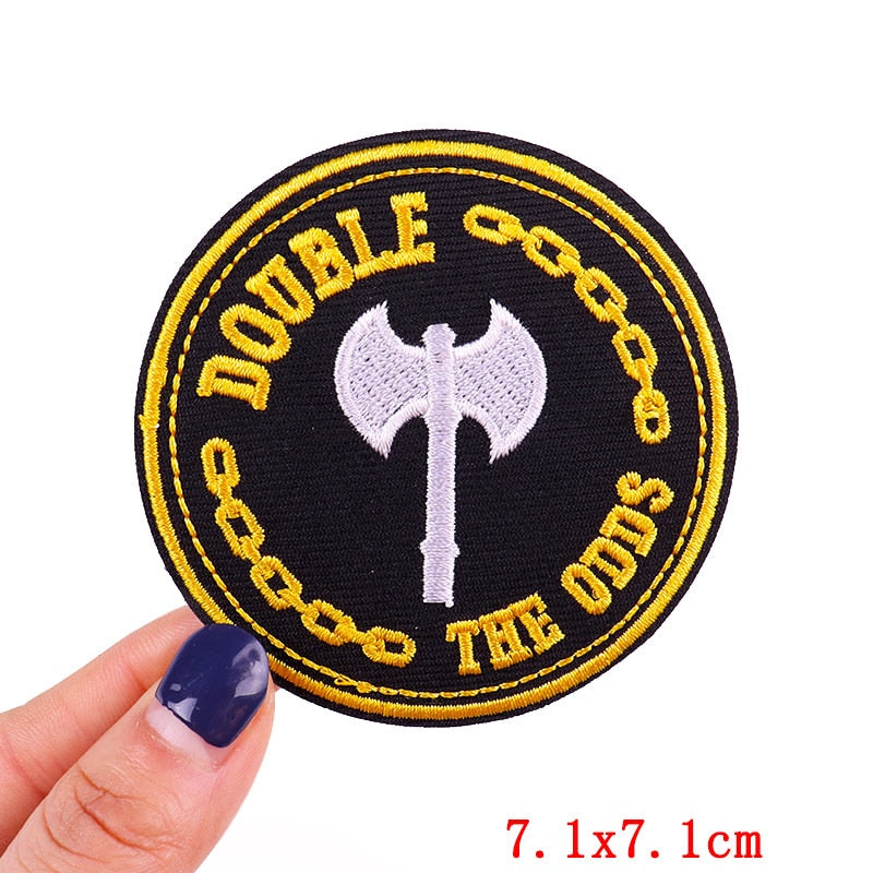 Double The Odds 'Battle Axe' Embroidered Patch