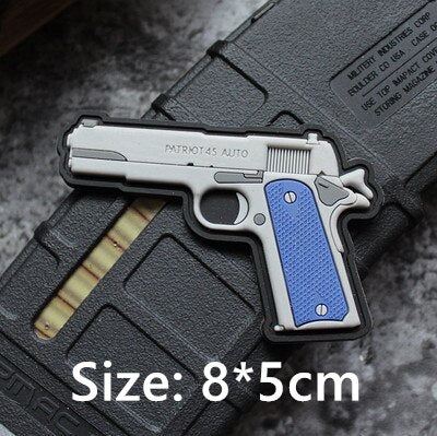 Military Tactical 'M1911 Pistol Gun' PVC Rubber Velcro Patch