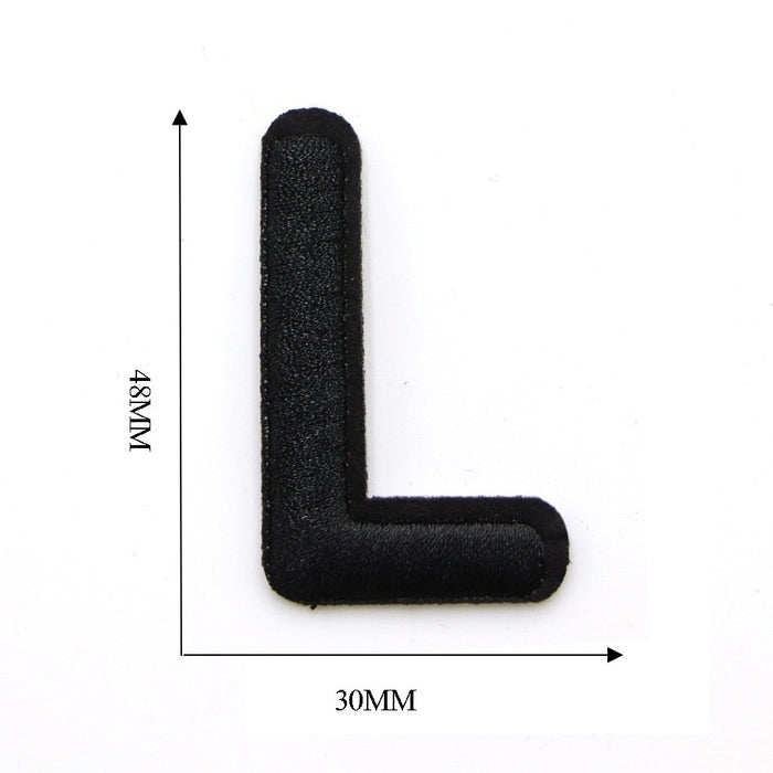Letter L 'Black' Embroidered Patch