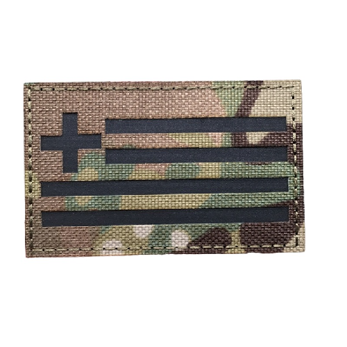 Military Tactical 'Greece Flag | Reflective' Embroidered Velcro Patch
