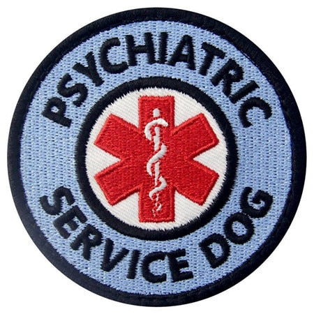 Service Dog 'Psychiatric | Star Of Life Logo' Embroidered Velcro Patch
