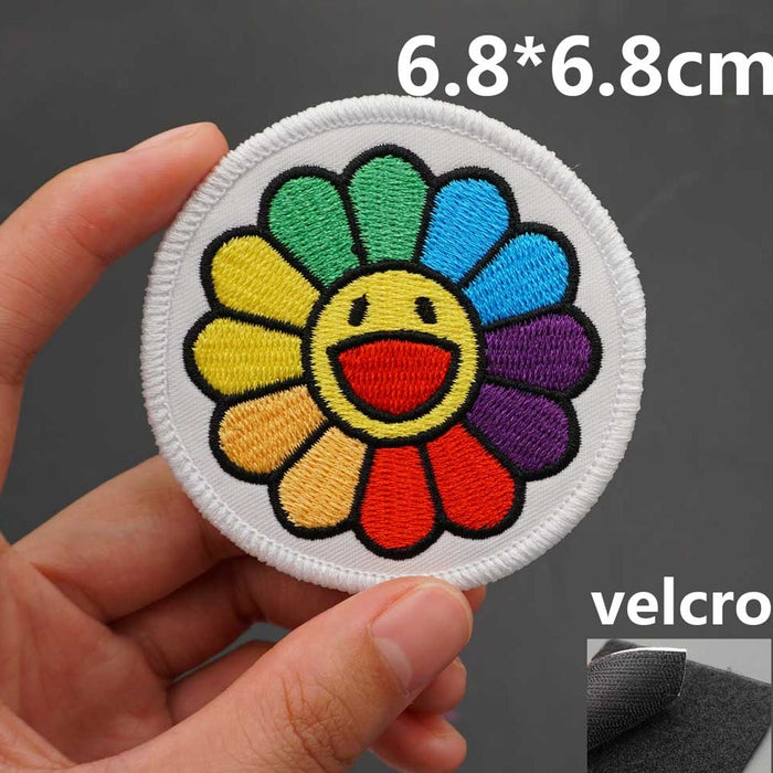 Takashi Murakami 'Rainbow Flower' Embroidered Velcro Patch