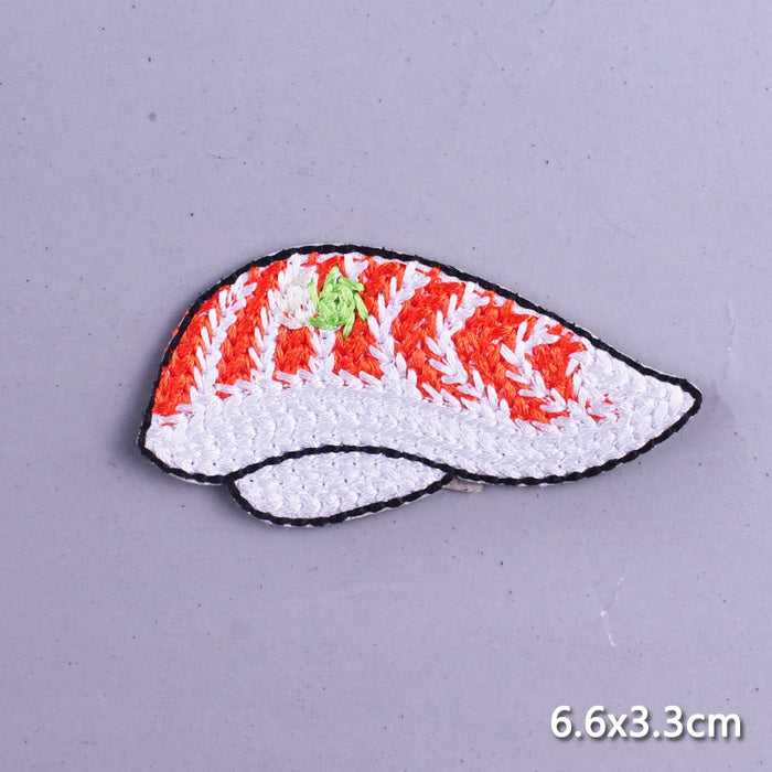 Japanese Food 'Sushi Salmon Wasabi' Embroidered Patch